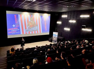 The Hong Kong Economic and Trade Office in Brussels is supporting the Heroic Bloodshed: A Tribute to John Woo programme, honouring the legendary Hong Kong filmmaker, at the Offscreen Film Festival (the Festival) taking place in Brussels, Belgium, from March 17 to 28 (Brussels time). Photo shows the Special Representative for the Hong Kong Economic and Trade Affairs to the European Union, Ms Shirley Yung, speaking at the Hong Kong film networking event on March 19 during the Festival, addressing a full house of over 120 attendees.