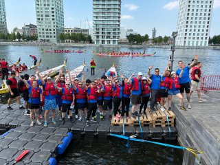 Hong Kong Economic and Trade Office in Brussels supported the 12th Hong Kong Dragon Boat Festival in Antwerp, Belgium. Photo shows members of the Hong Kong Dragons dragon boat team.