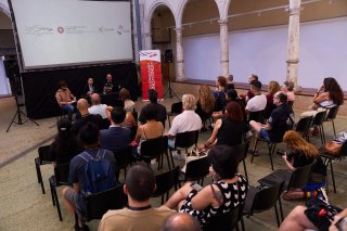 The Deputy Representative of the Hong Kong Economic and Trade Office in Brussels, Mr Kasper Ng (centre), presented the Hong Kong films to the media and industry professionals at a breakfast meeting organised on July 17 (Vic time) at the Asian Summer Film Festival in Vic, Spain.