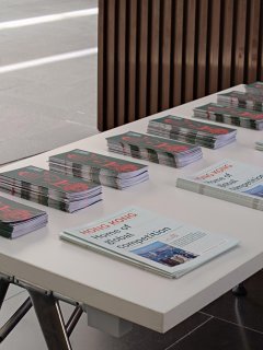 The audience of Montages of a Modern Motherhood received a leaflet about Hong Kong before the screening of the film on July 18 (Granada time) at the Cines del Sur Film Festival in Granada, Spain.