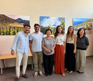 The Hong Kong Economic and Trade Office, Brussels promotes Hong Kong s wine industry, academic exchange and music talent in Sicily, Italy. Photo shows a group photo of the Special Representative for Hong Kong Economic and Trade Affairs to the European Union, Ms Shirley Yung (third left), with local wine industry representatives.